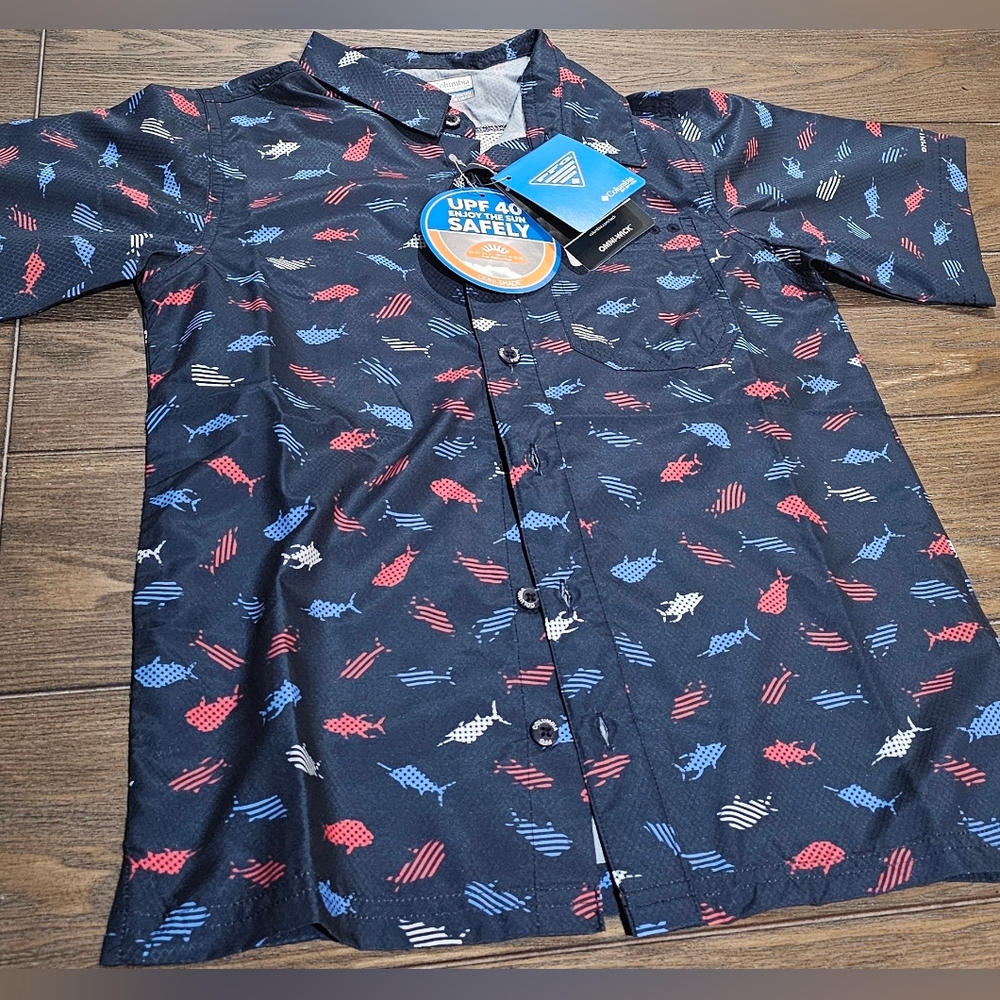 New Columbia  kids Navy Short Sleeve Shirt